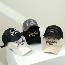 Baseball cap with letter embroidered men's and women's sun protection, large head circumference, flattering small peaked cap, spring and summer hardtop curved brim sun hat
