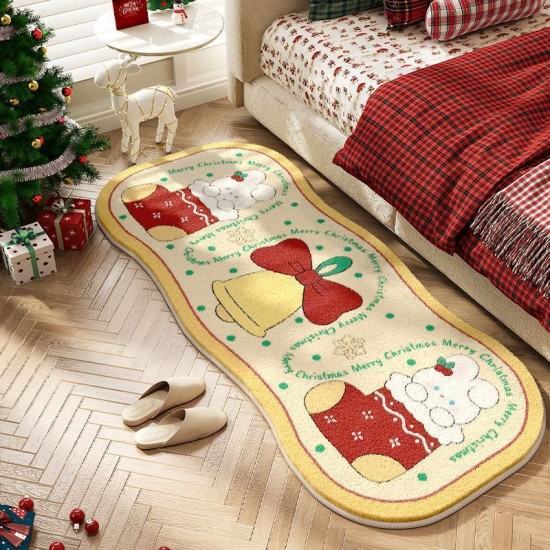 Cartoon Christmas series imitation cashmere bedroom decorative bedside blanket, home room cooling thickened carpet available for dispatch