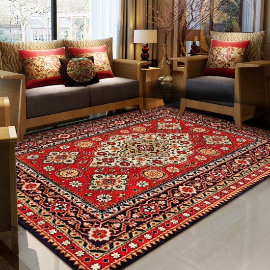 Cross-border Bohemian Living Room Carpet, Non-Slip, Stain-Resistant, Easy-Care, Sofa Blanket, Coffee Table Mat, Bedroom Bedside Blanket