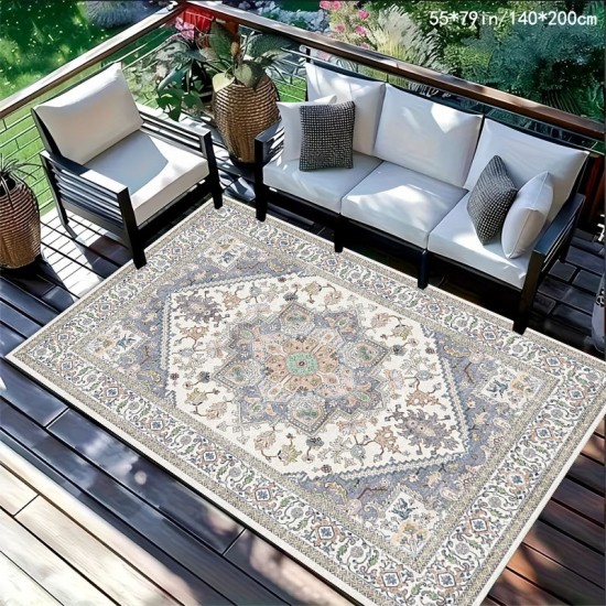 Cross-border TEMU Persian print carpet, easy-care sofa blanket for the living room, non-slip coffee table mat for the balcony.