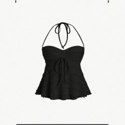 2025 Amazon cross-border European and American new style sexy tied short halter fashion off-the-shoulder halter top for women Cross-border European and American elegant and stylish tie-dye off-the-shoulder short-sleeved dress, slimming and figure-hugging,