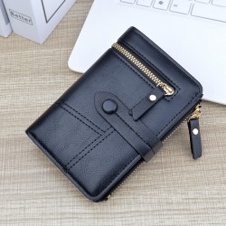 Wallet for women - short style, European style multi-card slot wallet for women, adjustable strap zipper zero wallet, fashionable wallet can hold driver's license