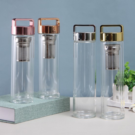 Factory-direct portable glass mugs, scald-resistant, high-temperature water mugs with filters, wholesale