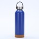 New large-capacity cork-bottomed outdoor sports water bottle, portable handle thermos with bamboo lid, cycling bottle