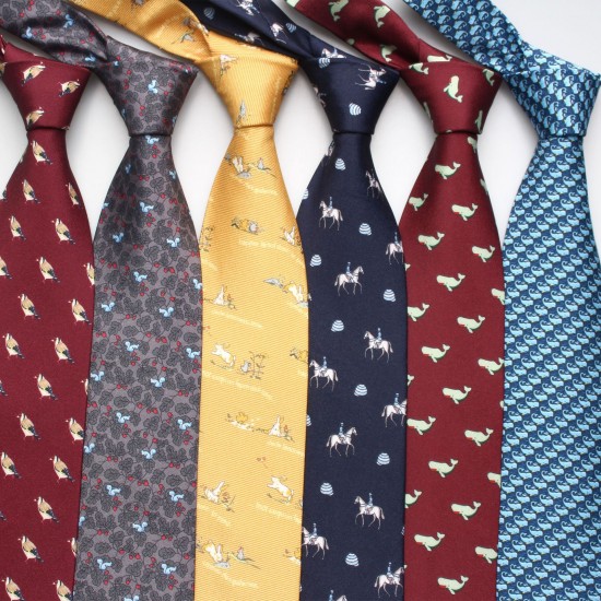 9cm polyester printed arrow-shaped casual ties for men and women, animal-themed casual and versatile shirt ties wholesale.