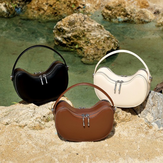 New niche design genuine leather Apple Yuanbao Super hot summer bags, exquisite, high-end handbags, shoulder bags, and crossbody bags for women.