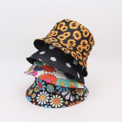 Versatile solid-color bucket hat, logo-printable, group activity sun hat, travel sun hat for women.
