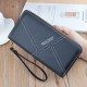 Long length wallet for men - detachable zipper, fashionable patchwork handbag, multi-card slot card bag, large capacity leather bag, retro style business suit bag