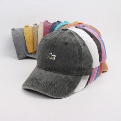 Washed and distressed cap, versatile small-label crocodile sun hat, retro coated sun hat for women.