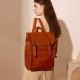 Women's Genuine Leather Backpack, Durable Cowhide Laptop Backpack, 14-inch, Large Capacity, British Retro, Neutral Full Leather