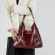 Top-grain cowhide underarm bag, hobo bag, high-end, used, large-capacity tote bag.