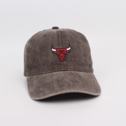 Women's baseball cap, washed and distressed coated cap, bull head embroidered sun hat, outdoor hiking sun hat for men
