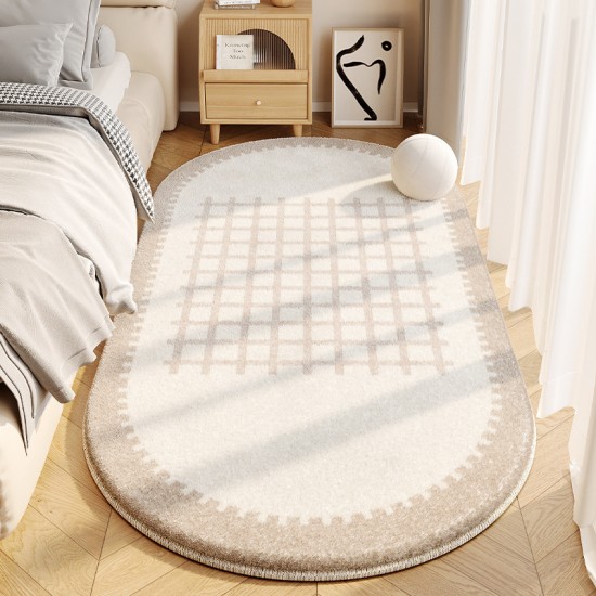 Simple striped imitation cashmere bedroom decorative non-slip rugs, thickened carpets for windowsills and bay windows In stock, available for shipping.