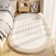 Simple striped imitation cashmere bedroom decorative non-slip rugs, thickened carpets for windowsills and bay windows In stock, available for shipping.