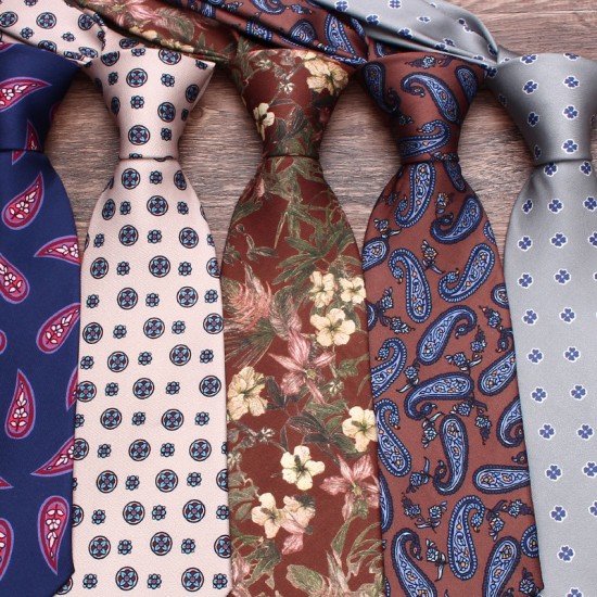 Leier men's floral ties, casual ties for banquets and performances, with cashew pattern ties, Korean-style 9cm neckties.