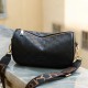 Used women's bags, niche design handbag, large capacity cowhide shoulder underarm bag, cowhide commuter bowling bag.