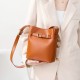 Vintage leather women's shoulder bag, luxury bucket bag, vintage top-grain cowhide crossbody bag