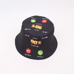 Overseas double-sided bucket hat with pineapple, strawberry, and orange print, versatile and fresh short-brim couple's sun hat