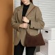 Frosted cowhide underarm tote bag, 2025 new high-quality, large-capacity commuter genuine leather shoulder bag
