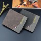 New men's wallet - short style, fashionable, color-matching, thin, large capacity, zipper horizontal style, soft leather case for young men