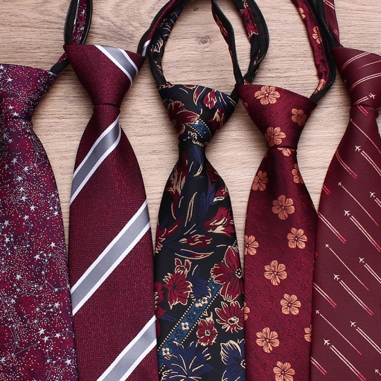 Lei'er lazy zipper tie, men's casual wedding tie, burgundy, easy-pull tie, factory in stock and wholesale. Lei'er lazy zipper tie, men's casual wedding tie, burgundy, easy-pull tie, factory in stock and wholesale.