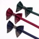 Leier solid-color men's double-layered ox-horn bow ties, in stock, polyester jacquard casual wedding neckties.