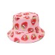 European and American creative strawberry print bucket hats for spring and summer outdoor leisure and sun protection, reversible hats European and American creative strawberry print bucket hats for spring and summer outdoor leisure and sun protection, reversible hats