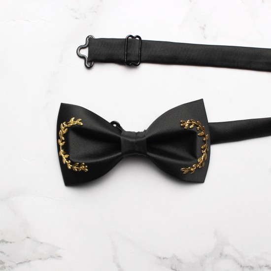 Men's custom-made bow ties, solid-color wedding bow ties for groomsmen and groomsmen, wholesale polyester yarn-dyed bow ties