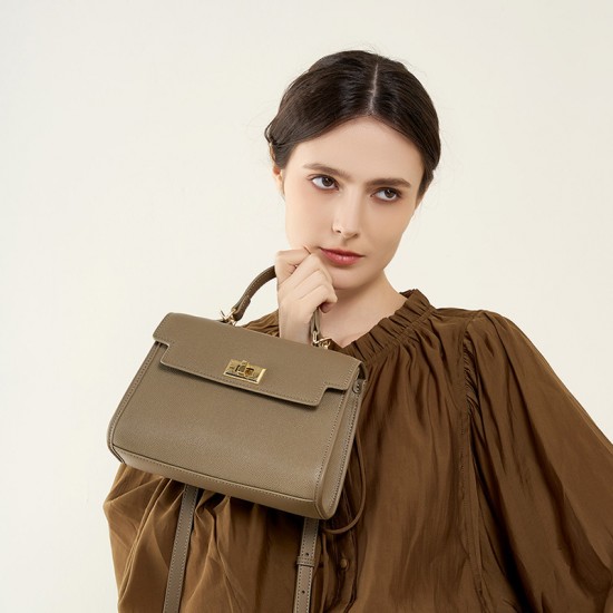 2025 new popular versatile cowhide premium genuine leather Kelly mini crossbody handbag classic women's bag