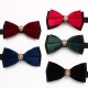Lei'er men's wedding dress photoshoot bow tie, Chinese-style stylish, burgundy, navy blue, metal diamond bow tie.