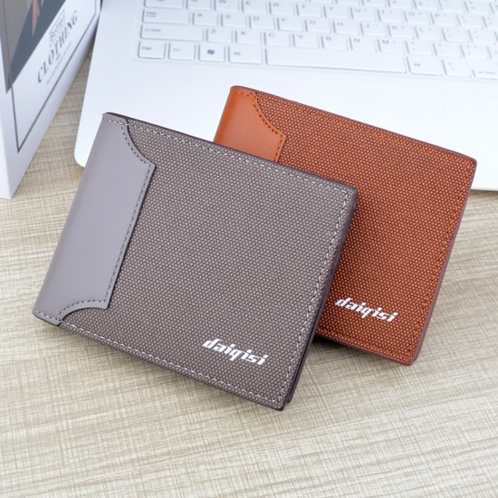New men's wallet - short style wallet, multi-card slot men's youth fashionable patchwork casual thin soft leather wallet New men's wallet - short style wallet, multi-card slot men's youth fashionable patchwork casual thin soft leather wallet
