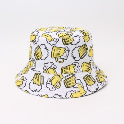 Cartoon Underwater World Bucket Hat with Full Whale Graffiti Print, Reversible Bucket Hat for Outdoor Travel, Refreshing and Easy-to-Use
