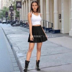 Cross-border European and American new style 2025 Spring/Summer independent station drawstring waist casual shorts, versatile and simple