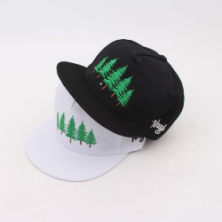 cross-border flat-brim hip-hop hat, versatile five-tree embroidered baseball cap, hard-top street dance trendy peaked cap