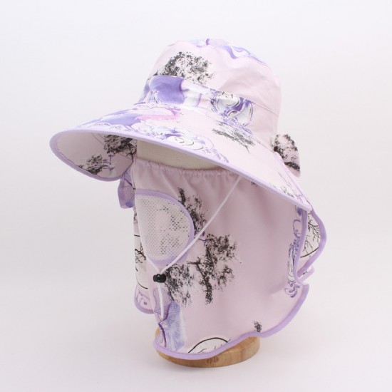 European and American cross-border cartoon animal print bucket hat, men's casual sun hat, reversible bucket hat