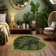 Cross-border TEMU cross-border leaf print floor mat for home bedroom decoration, dirt-resistant, easy-care bedside rug, non-slip coffee table mat