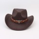 Overseas textured western cowboy hat with curved sides, smooth British-style jazz hat, retro gentleman's top hat, sun visor