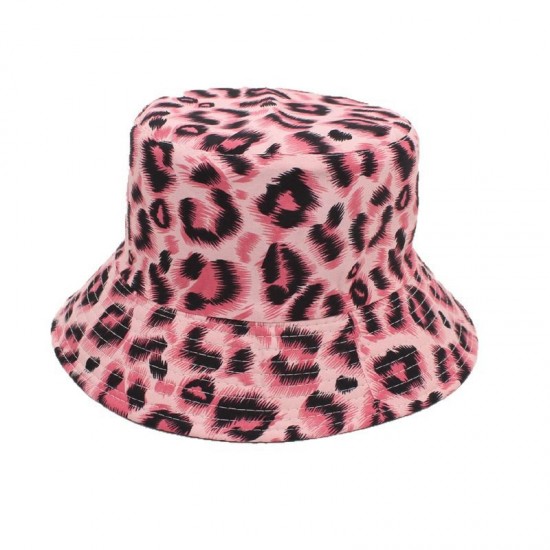 Cross-border versatile reversible leopard print bucket hats Couple's sun hats, street casual sun hats, round-brimmed bucket hats Cross-border versatile reversible leopard print bucket hats Couple's sun hats, street casual sun hats, round-brimmed bucket hats