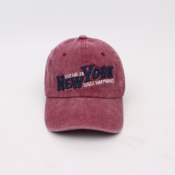 Newyourk embroidered baseball cap, distressed soft-top baseball cap, sun hat for women couples