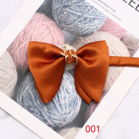 Smooth Solid Color Large Bow Ties with Metal Decorative Buckles, Men's and Women's Wedding Accessories, Bow Ties and Collars