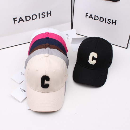 Women's baseball cap, Instagram, Yang Mi's same-style soft-top cap with letter C, versatile casual sun hat, soft-top trendy hat.