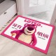 Cartoon strawberry bear diatom mud absorbent bathroom floor mats, stain-resistant, non-slip indoor entrance doormats, bathroom absorbent mats