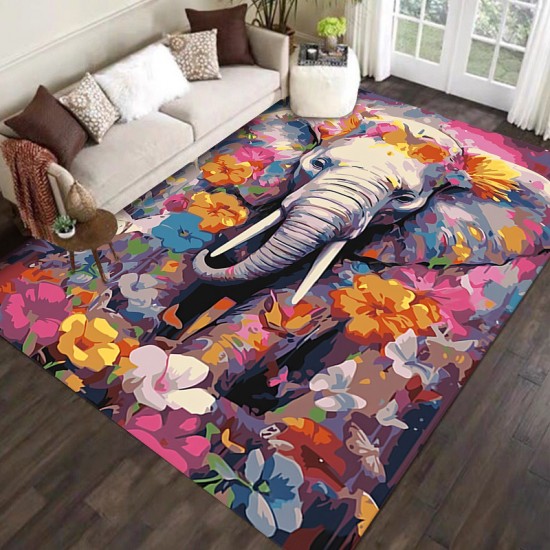 Cross-border TEMU cross-border abstract oil painting carpet for living room, large, full-coverage, non-slip and stain-resistant sofa blanket