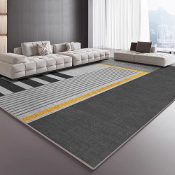 TEMU cross-border minimalist geometric living room carpet, wall-to-wall, non-slip, skin-friendly, absorbent bedside rug for bedroom sofas.