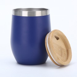 Cross-border 304 stainless steel 12oz eggshell cup, double-layer vacuum U-shaped egg cup, portable mini red wine thermos