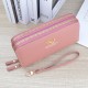 New style men's purse - short length, detachable zipper, multi-card slot, thin soft leather bag with horizontal print, minimalist small wallet