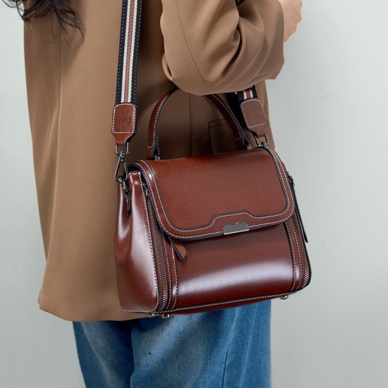 Genuine leather women's bag, 2025 new style bucket bag, genuine leather women's crossbody bag, commuter bag, single shoulder bag