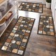 Cross-border TEMU American Imitation Wood Grain Floor Mat, Oil-Absorbent, Water-Absorbent, Wear-Resistant, Easy-Cleaning Three-Piece Kitchen Mat Set, In Stock