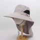Men's spring and summer sun hat, outdoor sun protection, neck protection, fishing hat, wide-brimmed breathable windproof hat.