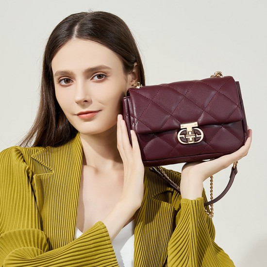 2025 new genuine leather women's bags, small crossbody bags, summer shoulder chain bags for women